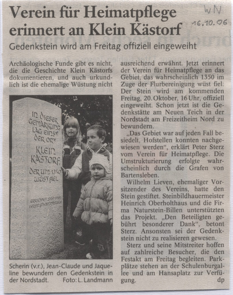 Wüstung Klein Kästorf Artikel 1