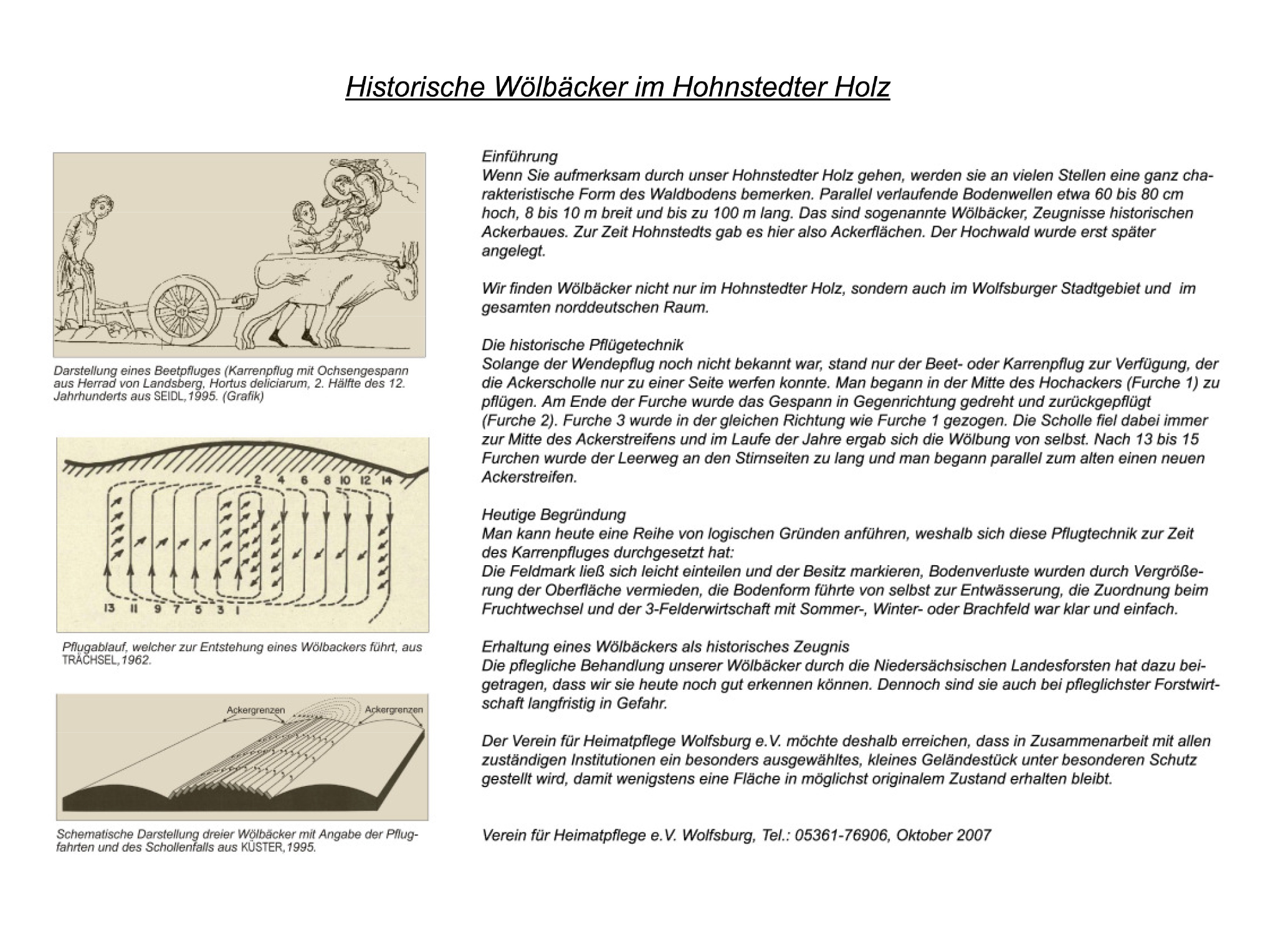 Erklärbild Wölbäcker - Darstellung der Bodenstruktur