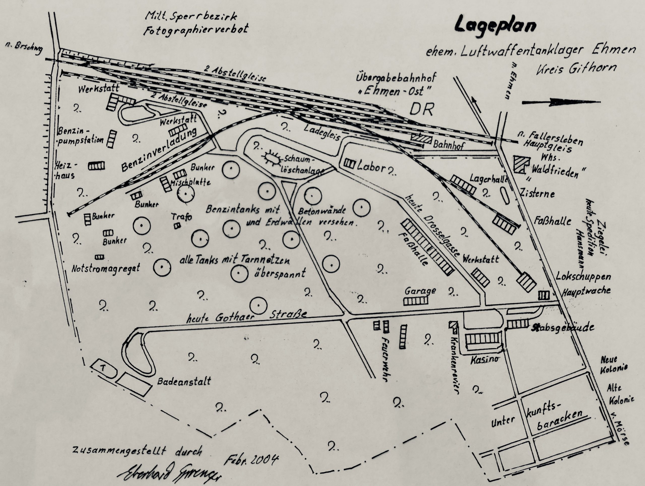 Tanklager Ehmen Übersichtsplan